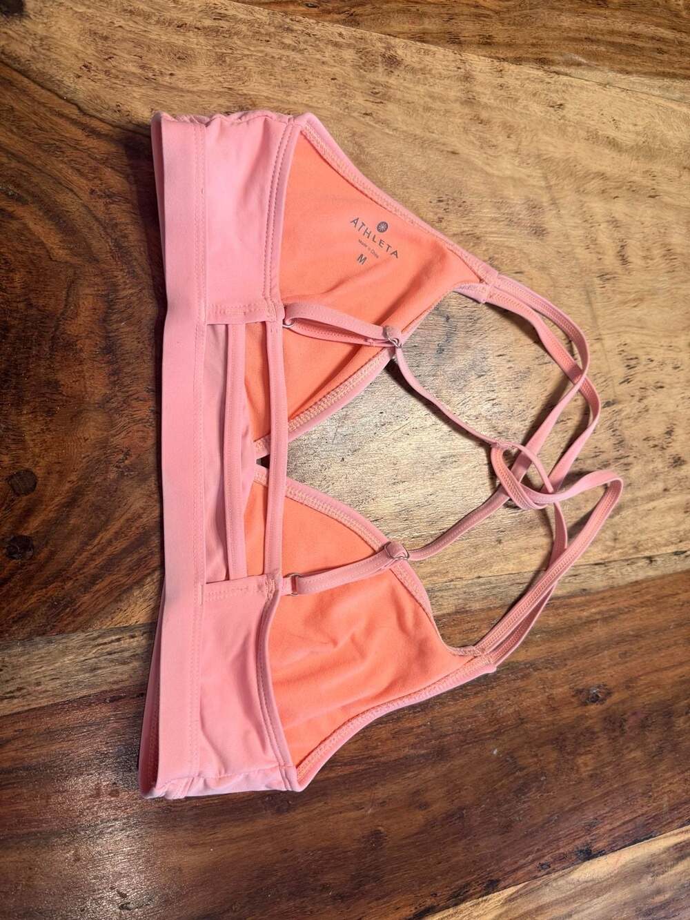 Athleta Swim Top Size M Pink Strappy Bikini Top